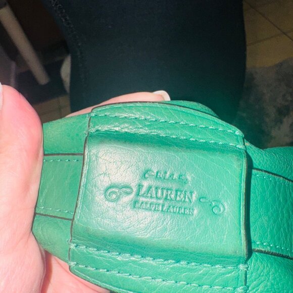 Ralph Lauren Green Pebble Leather Hobo Shoulder Bag Luxury Money Sustainable - Picture 6 of 16